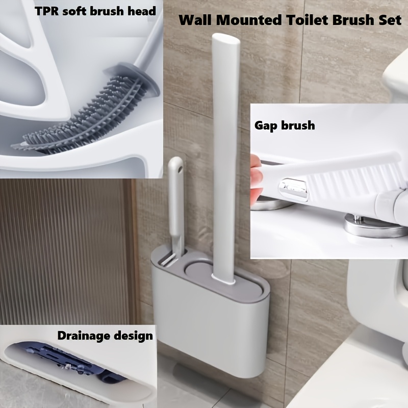 Wall Mount Toilet Brush Set, M - Home Bathroom Organizer 评论和价格