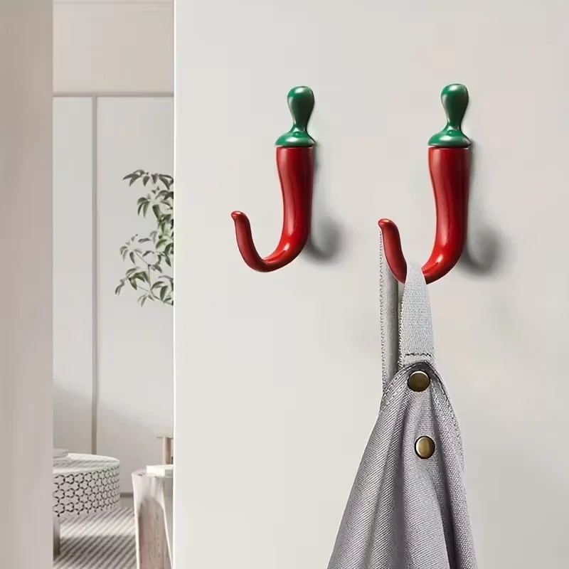 10PC Pepper Shaped Wall Hooks  - Home Bathroom Organizer 评论和价格